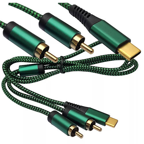 CABLE USB-C MACHO A 2 X RCA MACHO 1m