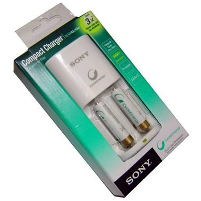 CARGADOR PARA 2 PILAS AA AAA SONY + 2 PILAS AAA 800 MAH