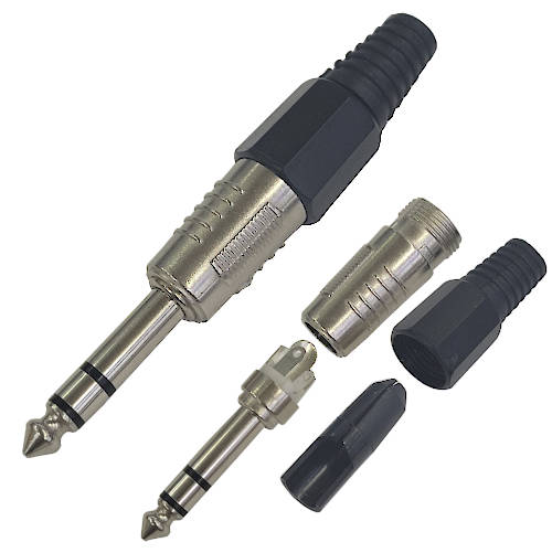 CONECTOR FICHA ESTEREO PLUG 6,5 MACHO TIPO NEUTRIK NEGRO