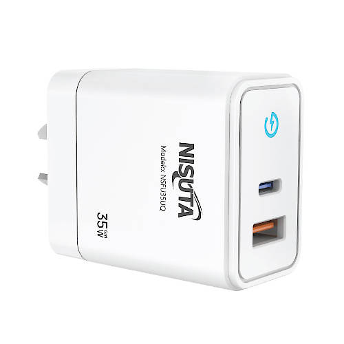 CARGADOR 35W USB-C PD + USB-A QC CARGA RAPIDA NISUTA SIN CABLE CARGADOR 35W USB-C PD + USB-A QC CARGA RAPIDA NISUTA SIN CABLE