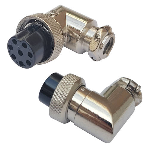 CONECTOR GX16 8 PINES HEMBRA AVIACION A CABLE 90 GRADOS