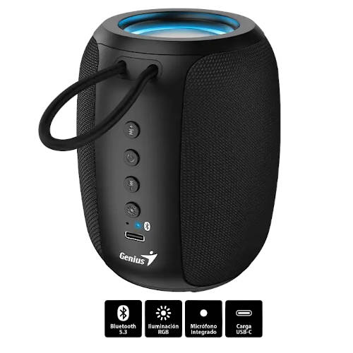 PARLANTE BLUETOOTH PORTATIL GENIUS SP-915BT NEGRO