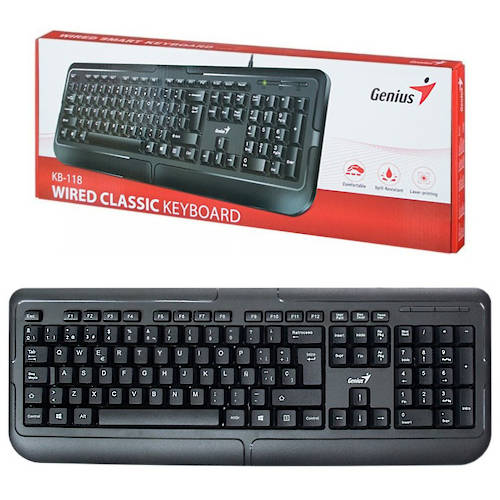 TECLADO USB GENIUS EN ESPANOL NEGRO KB-118 II TECLADO USB GENIUS EN ESPANOL NEGRO KB-118 II
