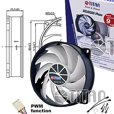 FAN 95mm 4PIN PWM 2600RPM RULEMAN TITAN (Idem codigo 1308049) FAN 95mm 4PIN PWM 2600RPM RULEMAN TITAN (Idem codigo 1308049)