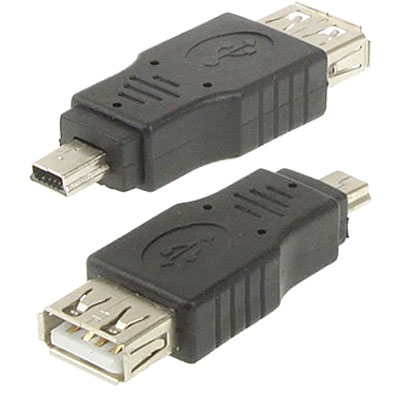 ADAPTADOR USB 2.0 A HEMBRA / MINI-USB 5PIN MACHO