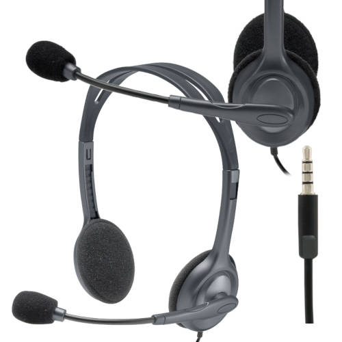 AURICULAR CON MICROFONO LOGITECH H111 NEGRO FICHA 4 POLOS