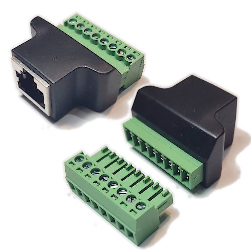 FICHA RJ45 JACK 8 CONTACTOS CAT 5e HEMBRA A BORNERA