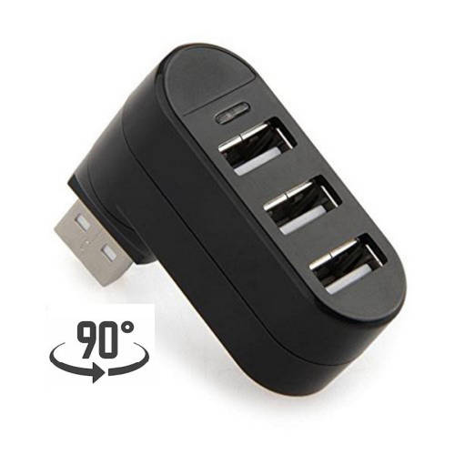 HUB USB A 2.0 3 PUERTOS CABEZAL GIRATORIO