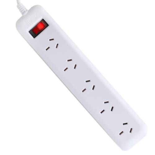 ZAPATILLA 5 TOMAS CABLE 1,5m BLANCO TRV INTERRUPTOR CON PROTECCION TERMICA